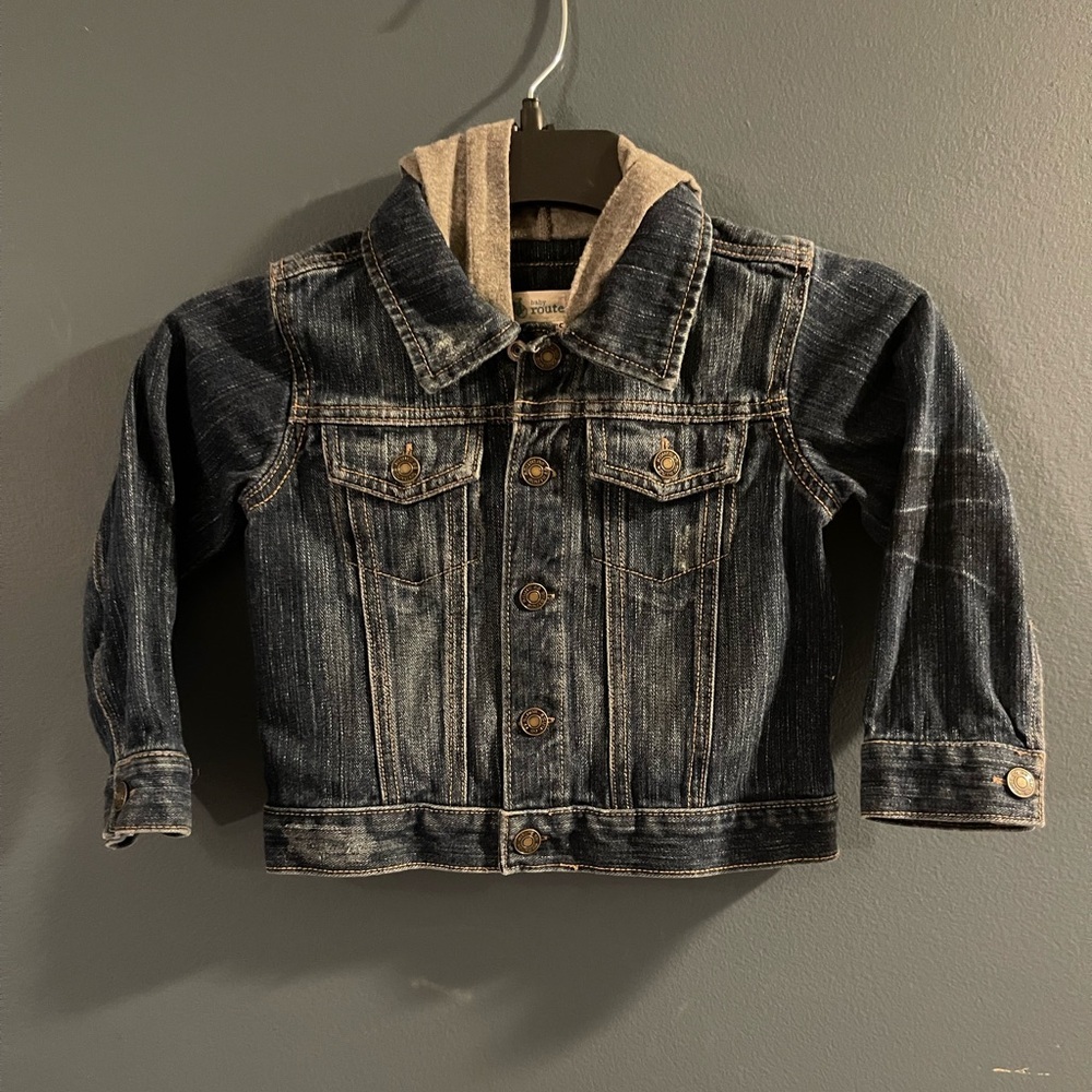 Baby Route 66 Hooded Jean Jacket Size 2T #1989
